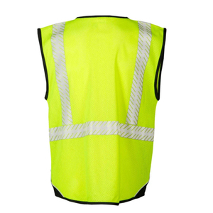 <b>Hi</b> <b>Vis</b> Reflective Safety Vest Unisex Polyester Workwear <b>Orange</b> with Pockets and Zipper Closure Durable Safety Vest for Men - Product Image 6