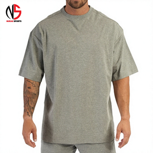 เสื้อยืดคอกลมแขนสั้นผู้ชายทรงโอเวอร์ไซส์ สีเทา ผ้าฝ้าย 100% ทรงลำลอง แห้งเร็ว ระบายอากาศได้ดี NURAK SPORTS รุ่น NS-705 - Product Image 1
