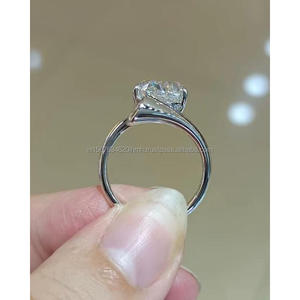 Igi/gia แล็บปลูกวินเทจ14K สีขาวทองแต่งงาน/หมั้นแหวนเพชรสำหรับทุกเพศของขวัญงานปาร์ตี้ครบรอบลูกแพร์ตัดเพชร - Product Image 2