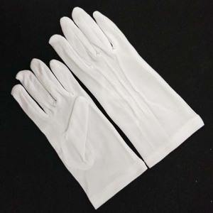 Gants en coton à trois bandes gaufrées, avec bande élastique, points en PVC, texture lisse, antidérapants, pour funérailles, porteurs de cercueil, fanfare, défilé - Product Image 2