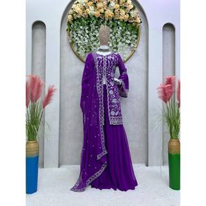 Party Wear Ensemble haut et bas confortables de taille XL avec Dupatta chic - Product Image 3