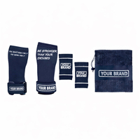 Agarraderas de Levantamiento de Pesas con Logotipo Personalizado, Correa de Muñeca Ajustable, Protector de Palma para Gimnasio, CrossFit, Powerlifting y Entrenamiento de Fuerza