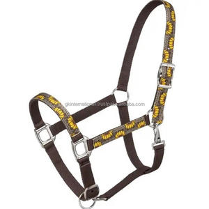 Confortable sangle en nylon épais double pli triple couture designer superposition Nylon Horse Halter en plein cob sur la taille commande en gros - Product Image 1
