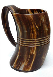 Mug en corne naturelle de style vintage avec gravure artisanale de bateau viking, décoration rustique médiévale pour la maison, tasse à boire - Product Image 2