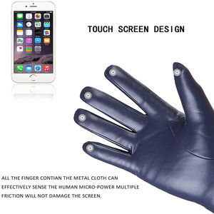 Gants en cuir imperméables, tactiles, chauds, élégants, à doigts entiers, pour hommes et femmes - Product Image 5