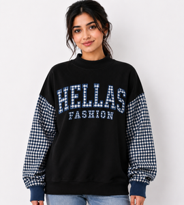 Lightweight Cotton Mock Neck Pullover Fashion Fleece Winter Casual Solid Front Logo Daily Wear <b>Drop</b> Shoulder - Product Image 1