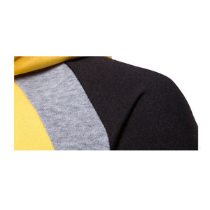 Men's Color Blocking Zip-Up <b>Hooded</b> <b>Fleece</b> Sweatshirt Raglan Sleeve Regular Fit Casual Knitted Discharge Printing Winter Wear - Product Image 5