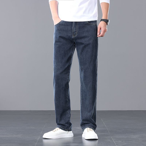BEST ROCK INTERNATIONAL Jeans Azules de Hombre de Alta Gama, Corte Recto y Relajado, Novedad 2026, Pantalones Casuales Elásticos Lavados 100% - Product Image 2