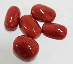 Coral reciclado italiano de forma ovalada y plana, gema de mejor calidad, gema suelta para la fabricación de joyas. - Product Image 3