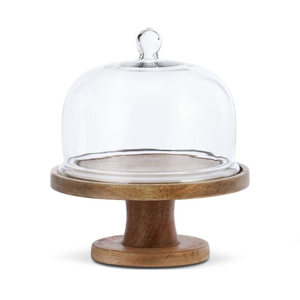 Base Redonda de Madera para Pastel con Cúpula de Cristal, Hecha a Mano, para Exhibición de Postres en el Hogar, Eventos de Panadería, en Oferta - Product Image 5