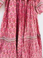Pur coton indien bloc imprimé femmes filles imprimé Maxi robe à la mode décontracté été soirée robe de soirée bouton longue coupe