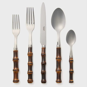 Ensemble de couverts en acier inoxydable de marque privée avec manche en bois, idéal pour les tables de réception et la décoration de cuisine moderne - Product Image 1