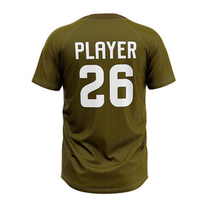 Camiseta de Béisbol Personalizada para Hombre, Manga Corta, 100% Poliéster, Absorbe la Humedad, Logotipo Frontal Impreso por Sublimación, Fabricante OEM - Product Image 2