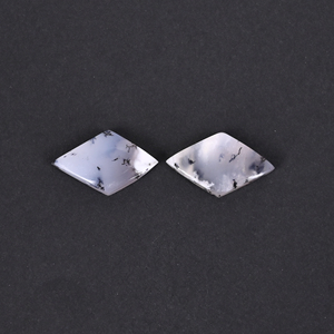 Opale dendritique naturelle 13,7 carats (poids d'une paire) 20x12mm forme losange pierre précieuse non montée - Product Image 5