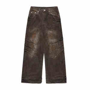 MEESAM LEATHER HOSIERY Jeans de Mezclilla Unisex 100% Algodón de Secado Rápido, Cintura Alta, Corte Recto, Estilo Vintage, para Invierno - Product Image 1