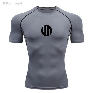 Men's T-shirt Fitness Compression Shirt Quick Dry Short Sleeve Gym Muscle Shirt Breathable White Black Sun protection Sportswear - Product Image 5