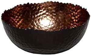 Bol en aluminium bicolore noir et or avec finition laiton, décoration élégante pour centre de table de fruits, accent moderne pour la maison et les événements - Product Image 5