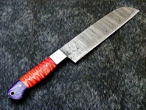 Cuchillo de Chef de Acero de Damasco Hecho a Mano de Alta Calidad de 12 Pulgadas |   Cuchillo de Cocina Forjado con Mango de Madera Dura - Product Image 2