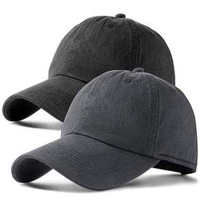 Gorra de Béisbol Unisex de Lona de Algodón, 6 Paneles, Ajustable, Color Sólido, Estilo Deportivo para Adultos, Acabado Lavado, para Uso en Exteriores en las Cuatro Estaciones - Product Image 1