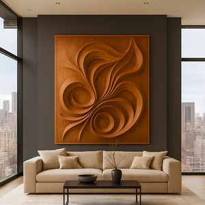 Sculpture Art Déco de Luxe Décoration Murale Meubles en Bois Organique Artisanaux pour Salon Cadeau de Pendaison de Crémaillère - Product Image 2