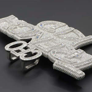 Joyería Hip Hop de Alta Calidad con Diamantes Moissanite VVS, Plata de Ley S925, Personalizada con Nombre en Dos Tonos y Cadena Personalizada - Product Image 3