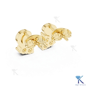 ต่างหูเพชรเลี้ยงในห้องปฏิบัติการทรงคลัสเตอร์ 3 เม็ด ทองคำแท้ 18K ดีไซน์หรูหรา รูปทรงคลื่น สำหรับผู้หญิง เหมาะสำหรับงานแต่งงานและงานปาร์ตี้ - Product Image 4