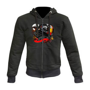 Sudadera con Capucha de Motocicleta Unisex con Certificación CE, Protectores de Impacto Extraíbles para Chaqueta de Motociclismo Transpirable con Cierre y Ventilación - Product Image 1