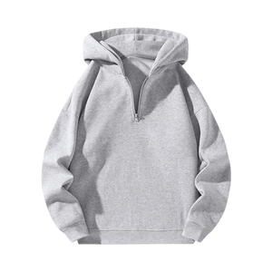 Sweat-shirt à capuche personnalisé pour homme, demi-zip, pull vierge, marque privée, streetwear décontracté, vente en gros de vêtements - Product Image 1