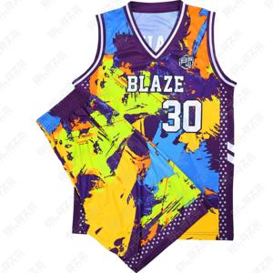 Blaze Fight Wear Custom Unisex Conjuntos de uniformes de baloncesto Adultos Pantalones cortos de verano de alta calidad Jersey 100% Poliéster BSCI Transpirable - Product Image 2