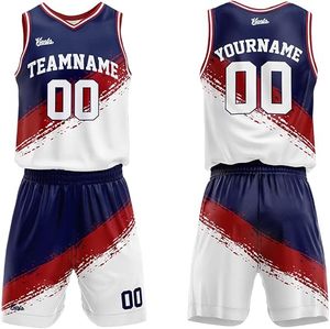 Uniforme d'équipe de basketball personnalisé avec logo, nom et numéro, tissu 100% polyester, léger, respirant, séchage rapide, vente en gros en usine - Product Image 1