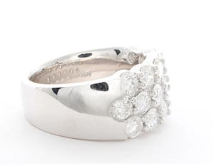 Women's 925 Silver Plated Rhodium Cluster Diamond <b>Ring</b> Round Natural Stone Pave Setting Classic Wedding Fashion <b>Ring</b> - Product Image 1