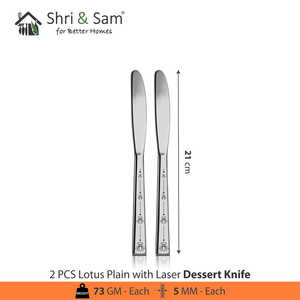 Couverts en acier inoxydable Lotus Plain Couteaux à dîner décorés au laser - Product Image 2