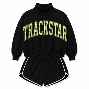 ชุดเสื้อสเวตเชิ้ตและกางเกงขาสั้นโอเวอร์ไซส์สำหรับผู้หญิง รุ่น Trackstar รุ่น TS-SET-049 - Product Image 1