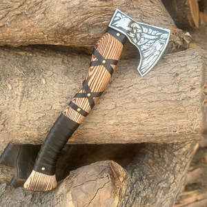Hacha Vikinga de Inspiración Nórdica Tradicional con Mango de Madera, Herramienta para Acampar al Aire Libre y Trabajar la Madera, Regalo - Product Image 5