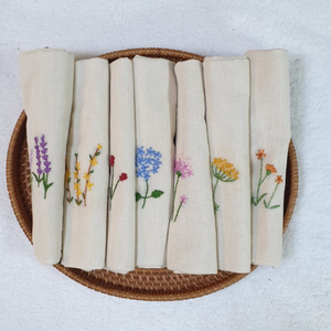 Custom Embroidered Geometric Cotton <b>Table</b> Napkins Hemstitch <b>Cloth</b> Napkin Accessories for Home Hotel Wedding Other Gifts - Product Image 1