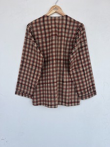 Ensemble de pyjama en coton 100% pour femmes, manches courtes, boutonné, vêtements de nuit, coupe classique, motif à carreaux, vêtements décontractés pour la maison - Product Image 3