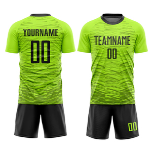 Conjunto de Uniforme de Fútbol Sublimado Verde Personalizado, Manga Corta Unisex para Adultos, Uniforme de Fútbol Transpirable con Nombre de Equipo Personalizado - Product Image 1