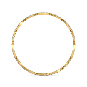 AJRETAIL Women's 1.75ct Leaf Whisper Natural Round Brilliant Cut Diamond Bangle Yellow Gold-HI Color VS-SI Clarity Ethnic Style - Product Image 5