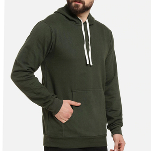 <b>Men's</b> <b>Orange</b> Hooded <b>Sweatshirt</b> Loose Fit Solid Color Casual Woven Pocket Eco-Friendly 100% Polyester Spring Style - Product Image 3