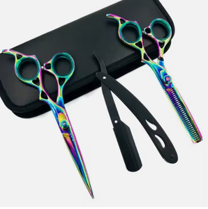 Kit de ciseaux à effiler professionnels en acier inoxydable pour la coupe de cheveux, outils de salon de coiffure, à vendre - Product Image 4