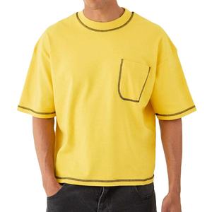 Camiseta de Algodón Lisa con Bolsillo, Premium, 210 GMS, Cuello Redondo, Tejido Jersey Personalizado, Logotipo Impreso Digitalmente, Unisex, Moda Masculina - Product Image 3