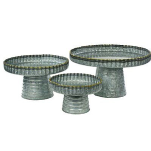 Présentoir à desserts à un étage style ferme, support à gâteaux exclusif en métal galvanisé pour mariages, fêtes et décoration intérieure, support en fer - Product Image 2