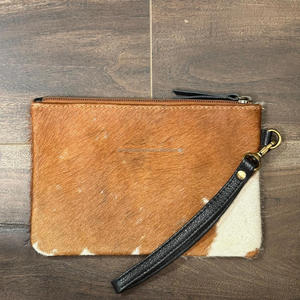 Cartera de mano portátil de cuero con herramientas, billetera de cuero de vaca genuino, cremallera, embrague de sobre más cercano para mujer - Product Image 5