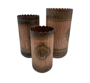 Juego de 3 macetas de cobre para jardín, decoración interior y exterior totalmente personalizable - Product Image 1