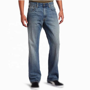 Jean en denim évasé pour homme, style streetwear, hiver, coupe droite, extensible, haute qualité, étiquette personnalisée OEM - Product Image 1