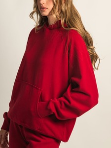 Sweat-shirt à capuche surdimensionné en coton épais 340 g/m² pour femme, délavé à l'acide, de haute qualité - Product Image 4