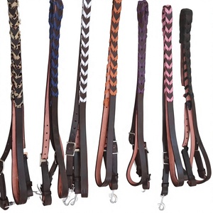 Rênes de course en cuir tressé faites à la main, durables, légères et multifonctionnelles pour l'équitation, prêtes à être expédiées - Product Image 2
