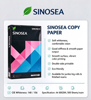 Papier A4 Sinosea GE-A4-01 70-80GSM en Pâte Vierge, 500 Feuilles/Rame, 5 Rames/Boîte, Compatible Jet d'Encre, Usage Industriel, Zhejiang