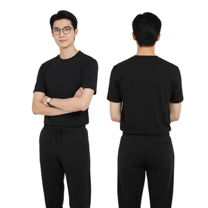 Ensemble de tenue médicale unisexe : haut à manches courtes et pantalon jogger moderne, durable, en spandex/coton doux, uniforme médical pour hôpital et clinique - Product Image 1
