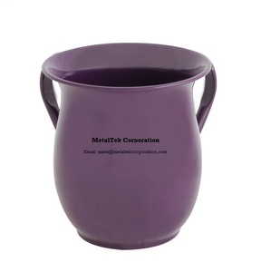 Netilat Yadayim Cup Jewish Hand Washing <b>Mug</b> Double Handle Natla Judaica Ritual Wash Cup Negel Vasser High Quality Metal Shabbat - Product Image 2